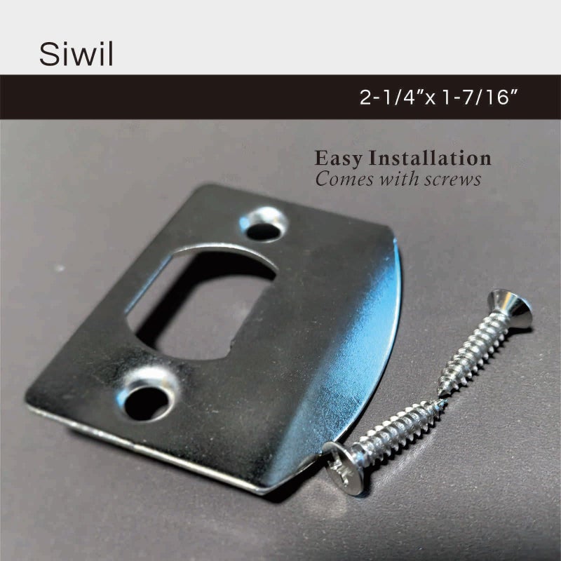 Siwil Door Strike Plate Univeral, 2-1/4 inch x 1-7/16 inch, Round Corner - 2 Pack (Satin Nickel) - Image 4